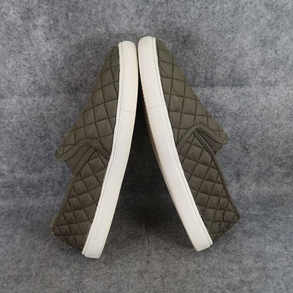 Time and Tru Shoes Womens 11 Sneakers Slip On Casual Quilted Green Fabric Flats - Picture 8 of 10